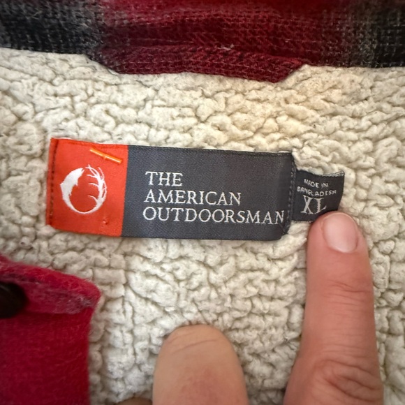 The American Outdoorsman Flannel Sherpa Lined Jacket Red Men’s XL chore coat - Picture 9 of 13